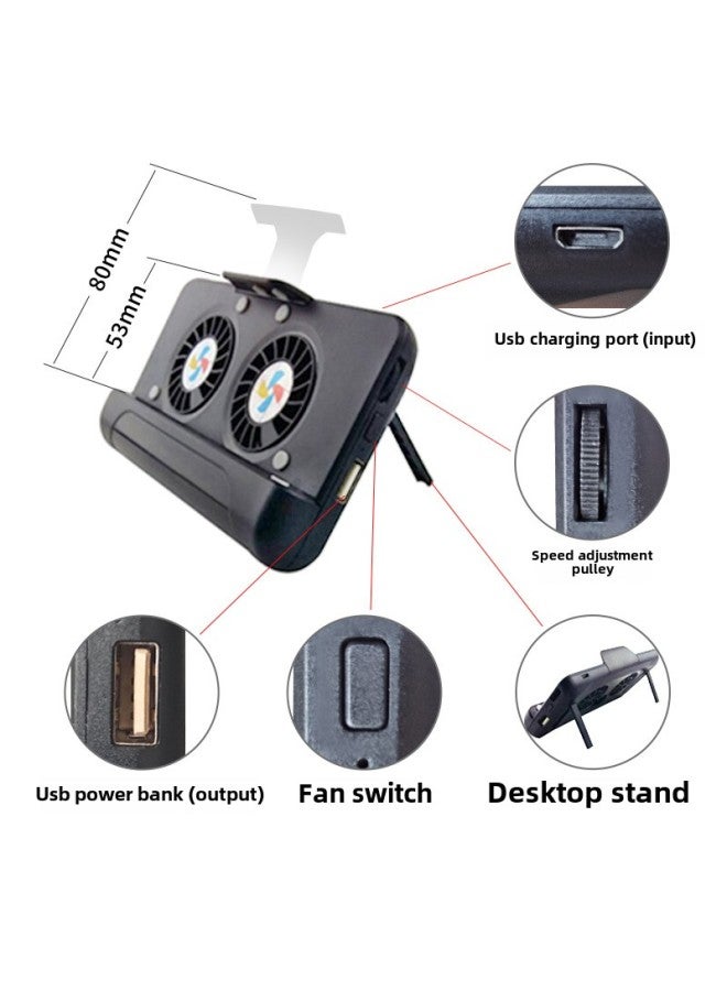 Loquat Mobile Phone Cooling Radiator Small Fan Cooling Desktop Lazy Bracket ABS Material Game Handle Wholesale-Color:White - Image 2