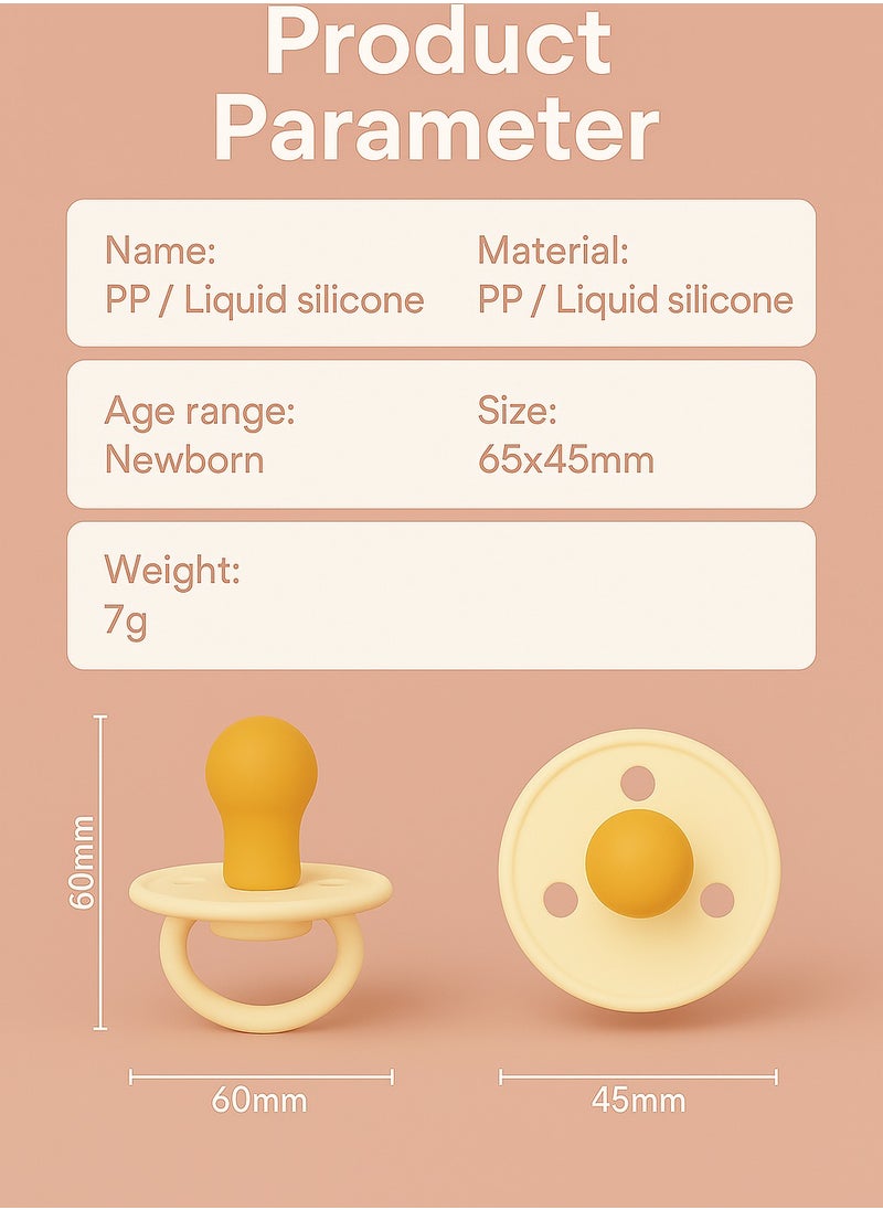 MOMELU - 2-Pack BPA-Free Silicone Baby Pacifiers (0-6 Months) – Soft, Durable, Natural Nipple Shape, Easy to Clean, Vacuum-Packed - Image 1