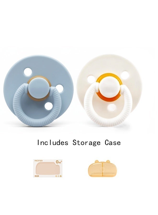 موميلو عبوتين لهاية أطفال من اللاتكس (0-6 أشهر) خالية من مادة BPA، ناعمة ومتينة بشكل حلمة طبيعي، سهلة التنظيف، مغلفة بتفريغ اله - Image 1