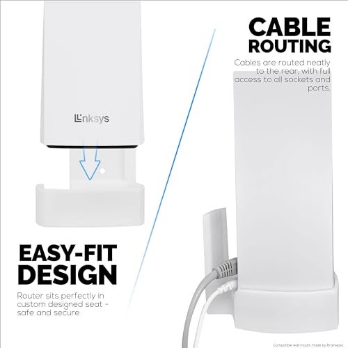 BRAINWAVZ Wall Mount for Linksys Atlas 6 / Atlas Pro 6 WiFi Router, Easy to Install Holder Bracket, Reduce Interference & Clutter, Adhesive & Screw-in Mounting - Image 5