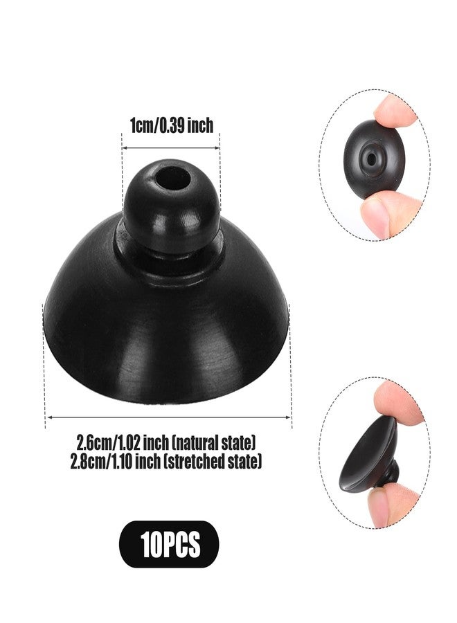 PEUTIER 10pcs Fish Tank Suction Cups, 1 Inch Suction Cup Clips Rubber Aquarium Suction Cup Clips Fish Tank Attachments for Tank Pump and Fish Tank Aeration Setup (Black) - Image 2