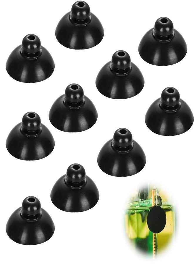 PEUTIER 10pcs Fish Tank Suction Cups, 1 Inch Suction Cup Clips Rubber Aquarium Suction Cup Clips Fish Tank Attachments for Tank Pump and Fish Tank Aeration Setup (Black) - Image 1
