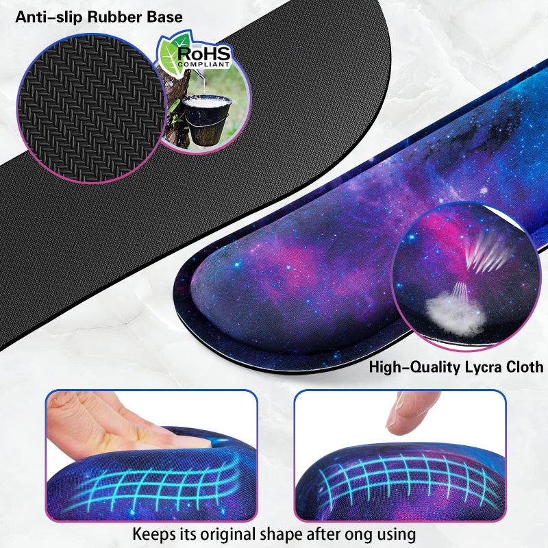 Canjoy Gaming Mouse Pad Set, 4-in-1 XXL Large Mouse Pad + Keyboard Wrist Rest Support+ Coaster, (35.4×15.7 in) Extended Desk Pad Memory Foam Non-Slip Desk Mat for Home Office - Image 4