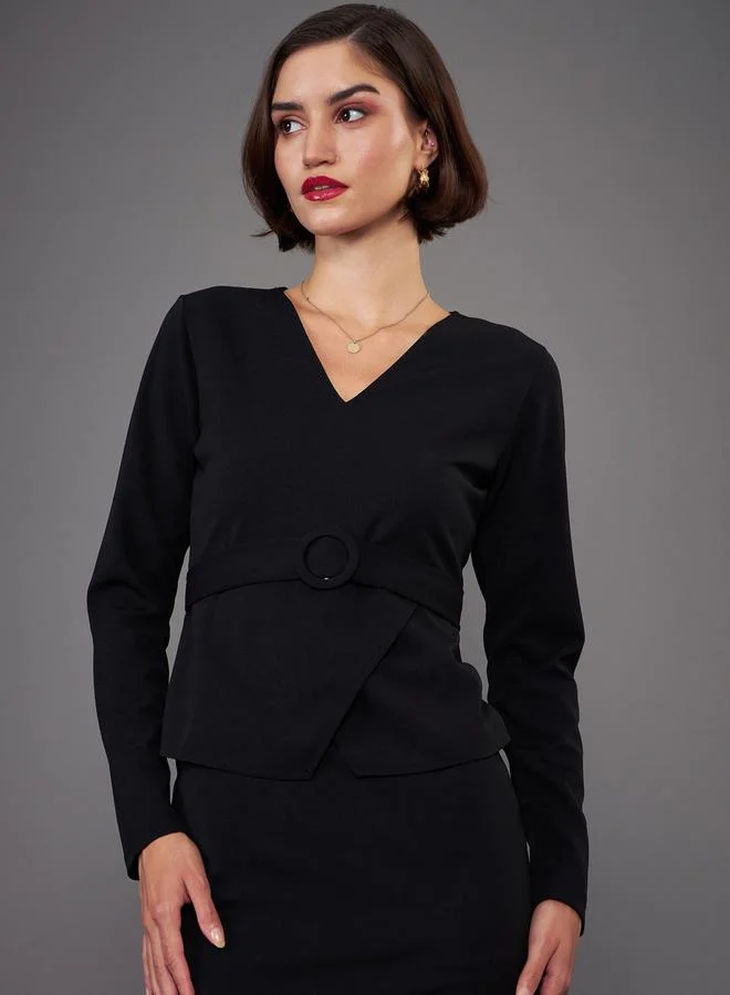 SASSAFRAS Belted Sheath Dress