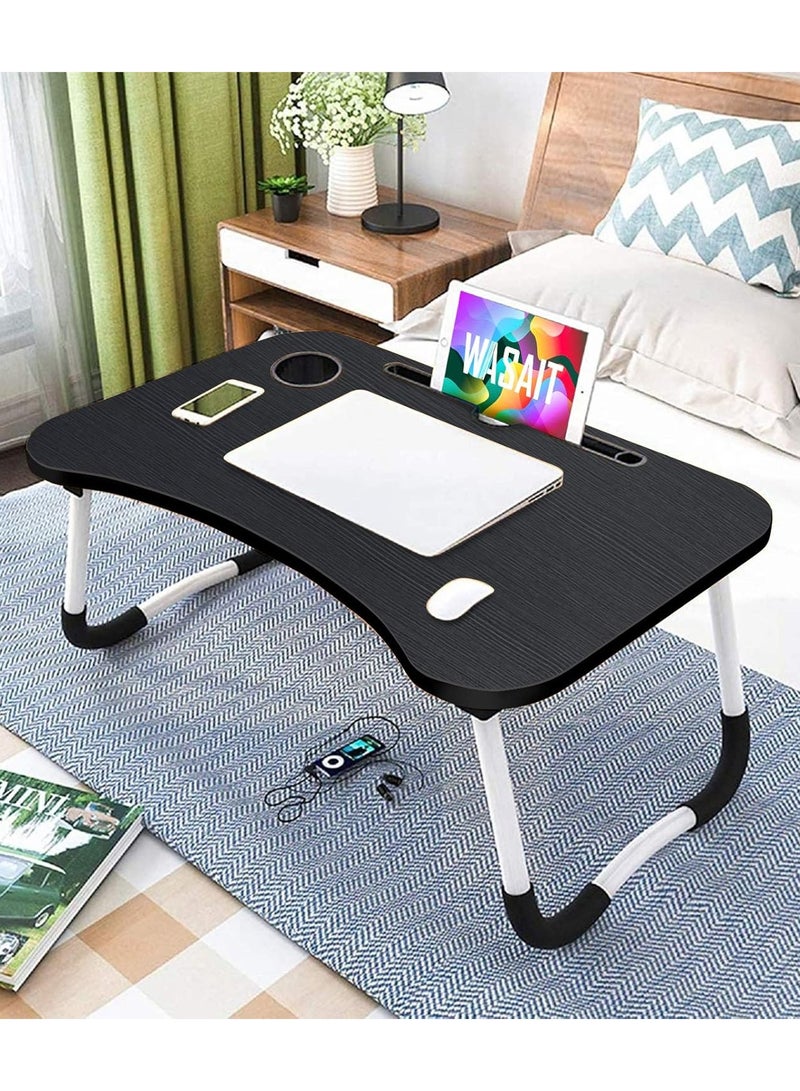 Generic Foldable Laptop Table With Cup Holder Combination Material  - Image 5