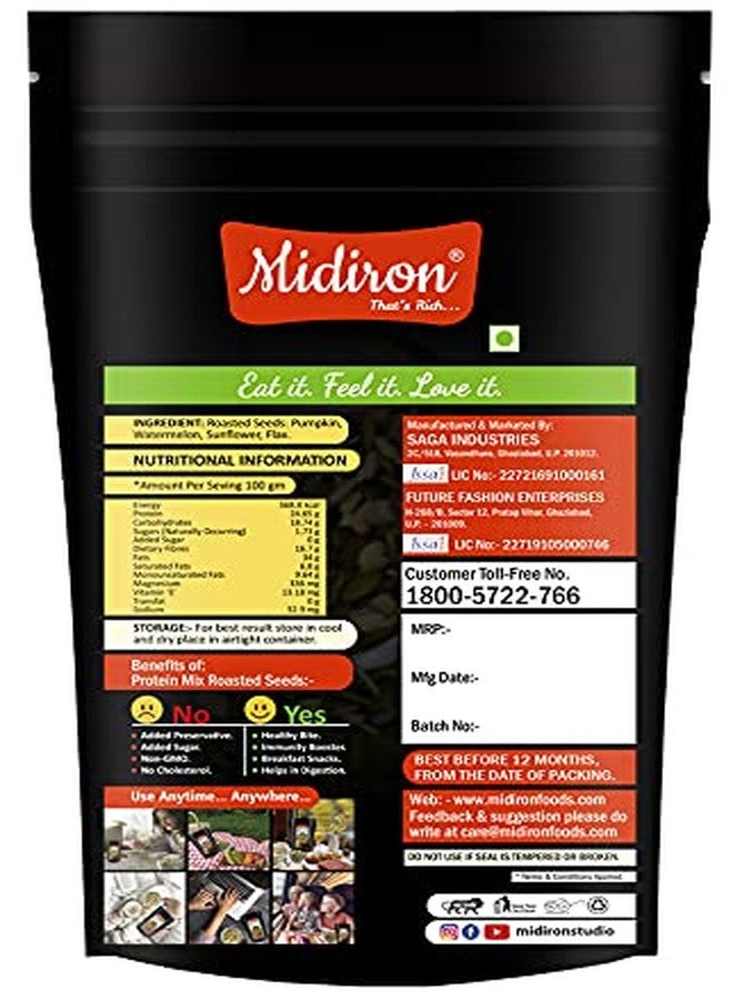 Midiron 4-in-1 Roasted Mix Seeds | Protein Mix Seed (Pumpkin Seeds, Flax Seeds, Watermelon Seeds, Sunflower Seeds) Highly Nutritious Snack | Protein Diet, Ready to Eat (100 Gm) - Image 3