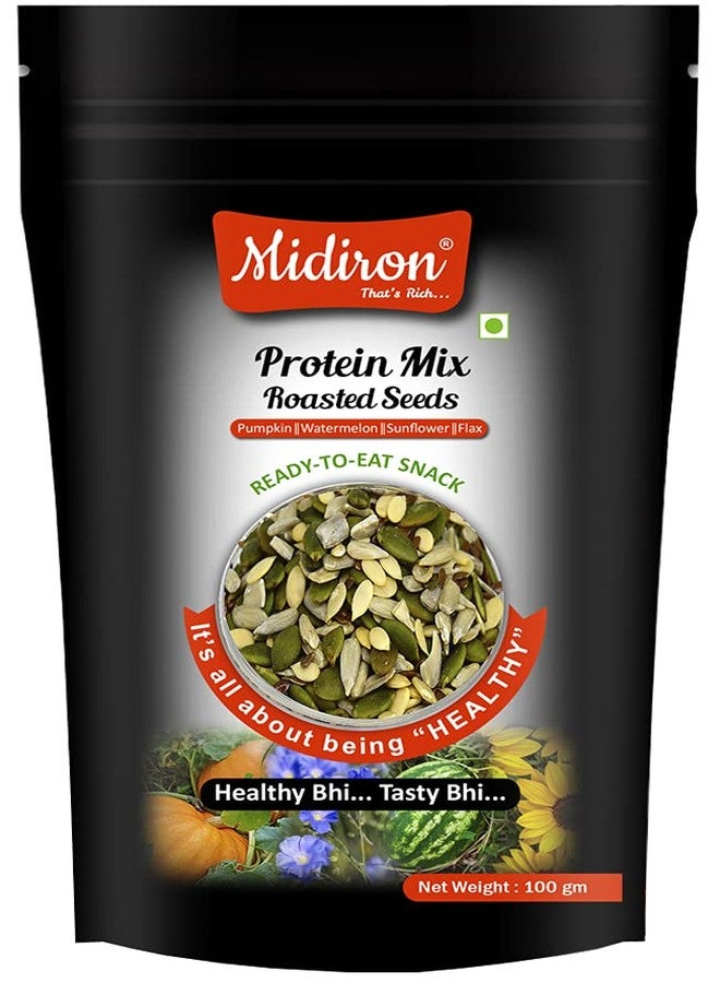 Midiron 4-in-1 Roasted Mix Seeds | Protein Mix Seed (Pumpkin Seeds, Flax Seeds, Watermelon Seeds, Sunflower Seeds) Highly Nutritious Snack | Protein Diet, Ready to Eat (100 Gm) - Image 1