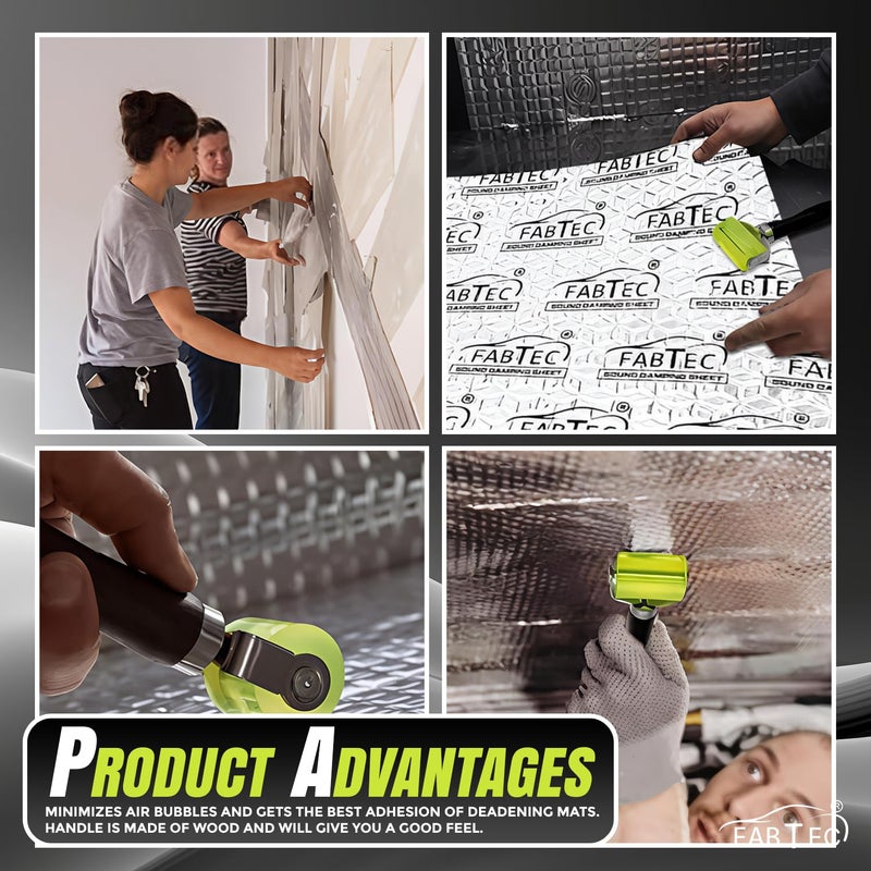 FABTEC رولر مطاطي عازل للصوت من FABTEC - 1.4"x2" لتقليل الضوضاء، تخفيف الاهتزاز وعزل الحرارة لمشاريع عزل الصوت وترقية نظام الصوت (مشاريع DIY) - Image 2