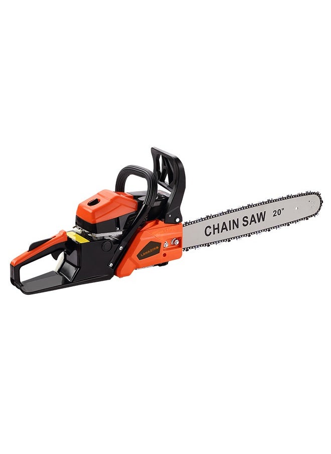 LAWAZIM - Gasoline Chainsaw - 20inch Orange - Heavy-Duty Steel Construction, Includes Spark Plug Wrench, Fuel Funnel & Tool Kit - High Performance for Professional Loggers, DIY Homeowners & Outdoor Use - Image 1