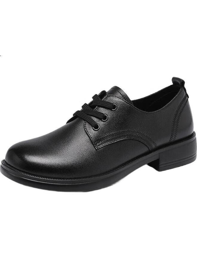 Red Dragonfly Brand Women'S Cowhide British Casual Shoes Women'S Soft Leather Small Leather Shoes Work Single Shoes Women Wtb152641 Black 38 - Image 1