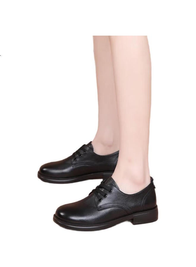 Red Dragonfly Brand Women'S Cowhide British Casual Shoes Women'S Soft Leather Small Leather Shoes Work Single Shoes Women Wtb152641 Black 38 - Image 3
