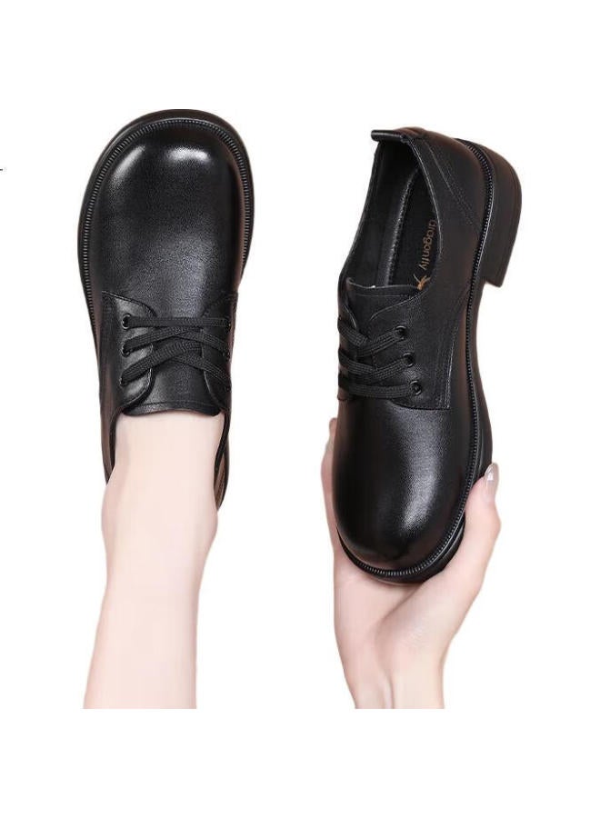 Red Dragonfly Brand Women'S Cowhide British Casual Shoes Women'S Soft Leather Small Leather Shoes Work Single Shoes Women Wtb152641 Black 38 - Image 2