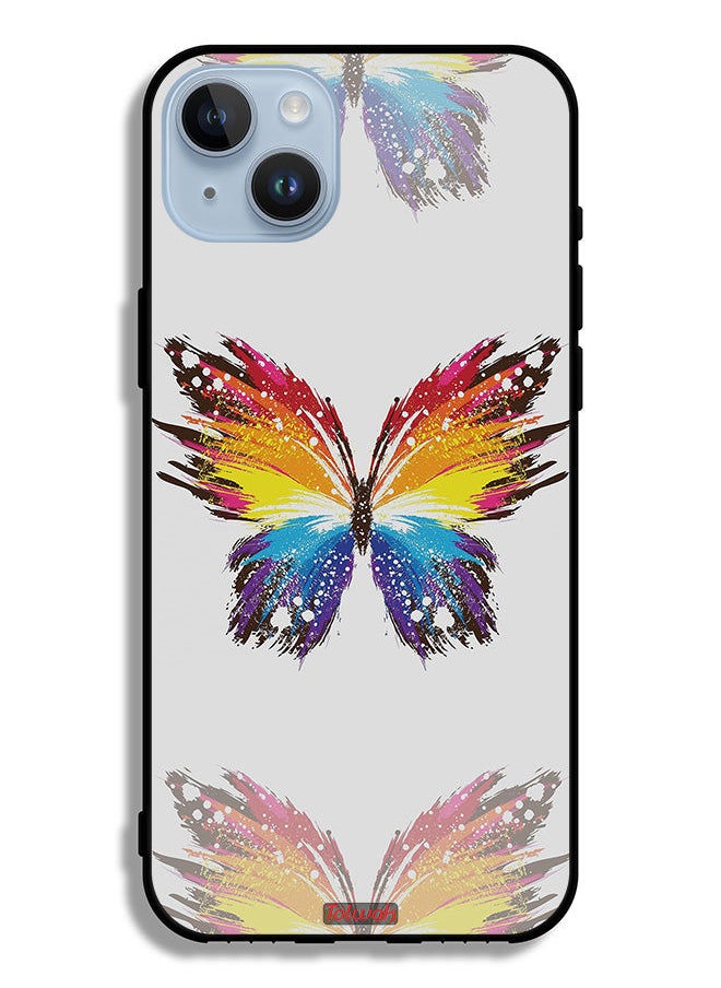 Tolwak - Apple iPhone 14 Plus Protective Case Digital Art Simple Background Minimalism Butterfly - Image 1