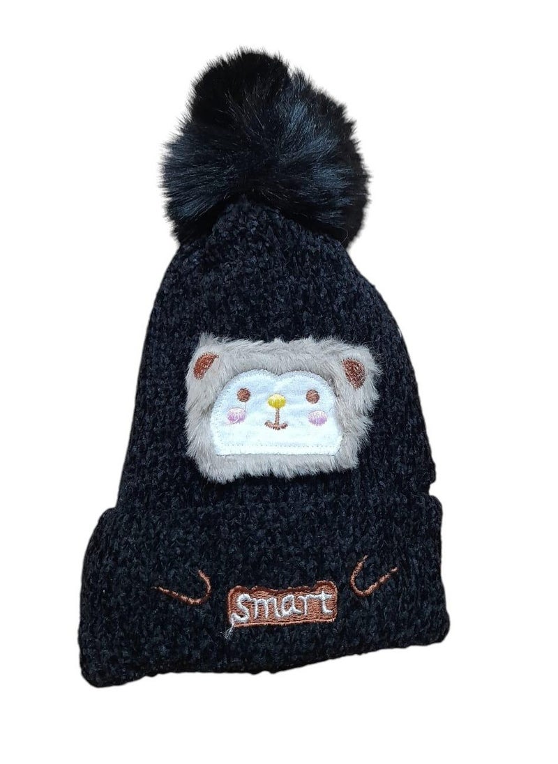 Generic - The winter ice cap is made of durable, high-quality wool threads. It is lined from the inside in a way that makes you feel warm in a wonderful way. It is equipped with a ball of wonderful wool threads(pink) - Image 1