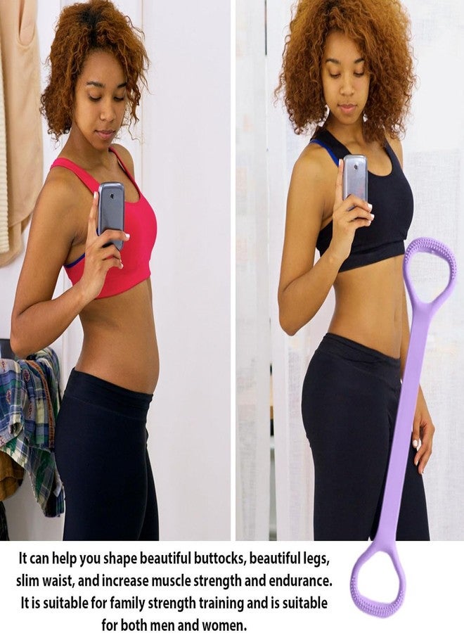 Dhadh Figure 8 Resistance Band,Arm Exercise Bands,Rubber Stretch Shoulder Bands Elastic Rope Stretch Resistance Bands for Arm Back Shoulder Legs, Purple. - Image 3