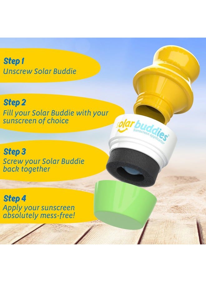 Solar Buddies حزمة حقيبة خضراء قابلة لإعادة التعبئة مع موزع واقي شمس وحقيبة مع مشبك كارابينا للعائلات، الأطفال، البالغين، مجموعة سفر، مع حزمة ملصقات مجانية - Image 4