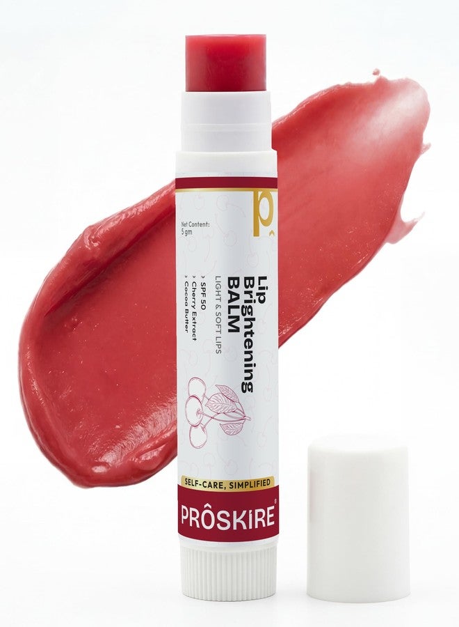 Proskire Tinted Lip balm with SPF 50 | Lip Brightening Balm For Pigmented, Dark, Flaky & Dry Lips | Cherry & Cocoa Butter Infused - Image 1
