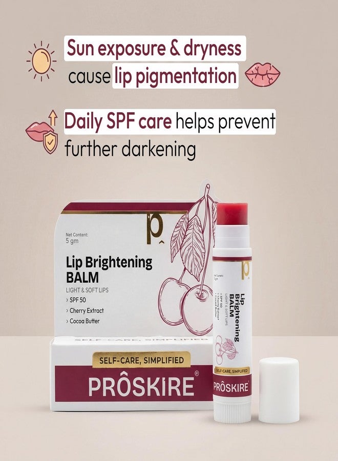 Proskire Tinted Lip balm with SPF 50 | Lip Brightening Balm For Pigmented, Dark, Flaky & Dry Lips | Cherry & Cocoa Butter Infused - Image 4
