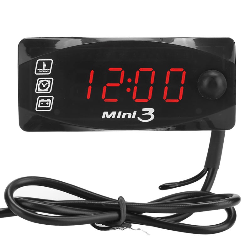 RIZOMA Motorcycle Electronic Clock - Three-In-One Digital Display Voltmeter Thermometer with IP67 Waterproof Function for Motorbike Instrument - Image 2