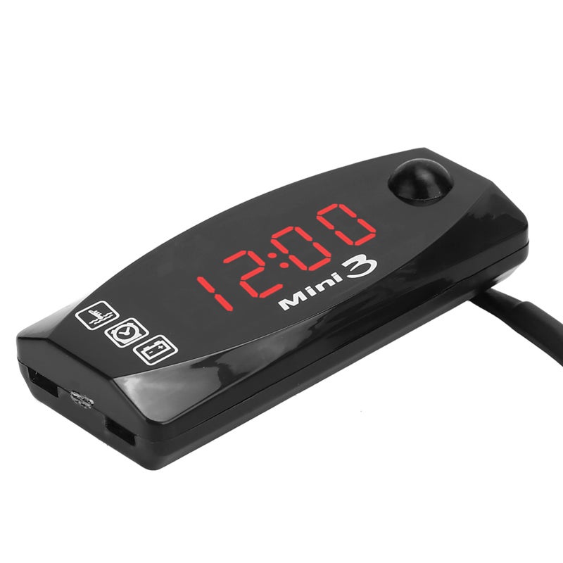 RIZOMA Motorcycle Electronic Clock - Three-In-One Digital Display Voltmeter Thermometer with IP67 Waterproof Function for Motorbike Instrument - Image 4