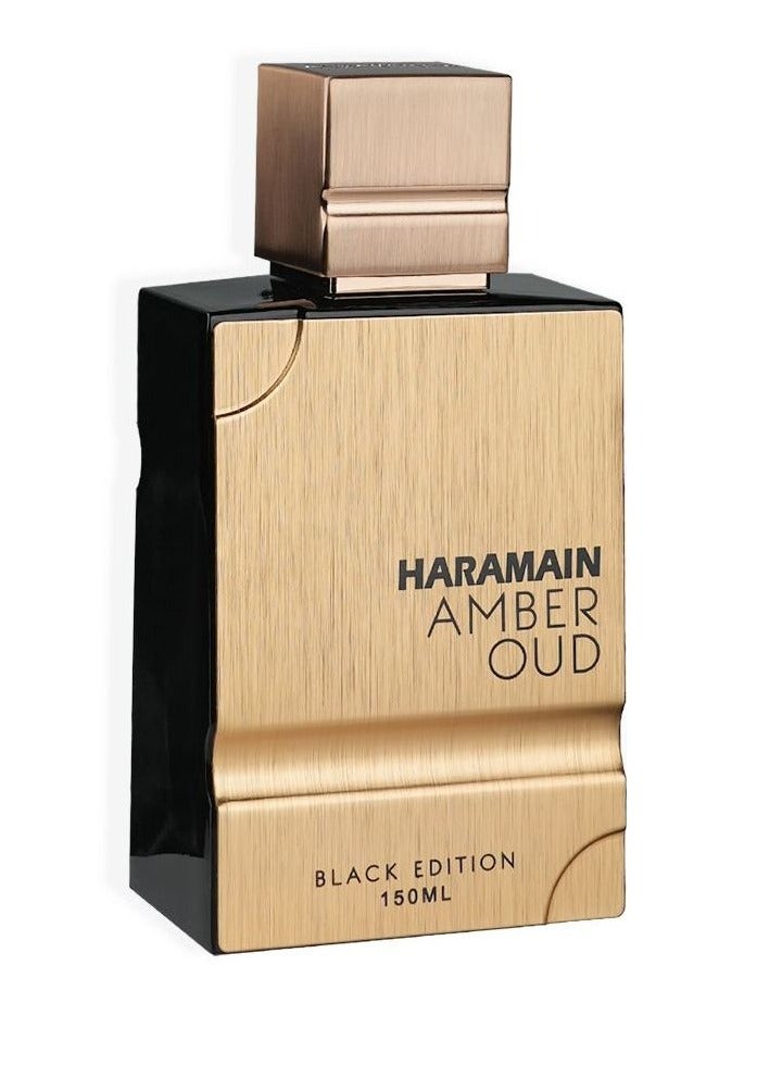 Al Haramain Haramain Amber Oud Black Edition Eau de Parfum – 150ml | Long-Lasting Unisex Fragrance with Leather, Amber & Oud | Oriental Woody Scent for Men & Women | - Image 1