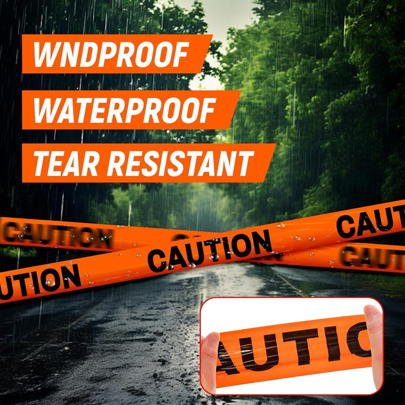 TopSoon Caution Barricade Tape Non-Adhesive Barrier Tape Construction Halloween Party Decoration (3Pack Orange Caution,1000ft) - Image 5