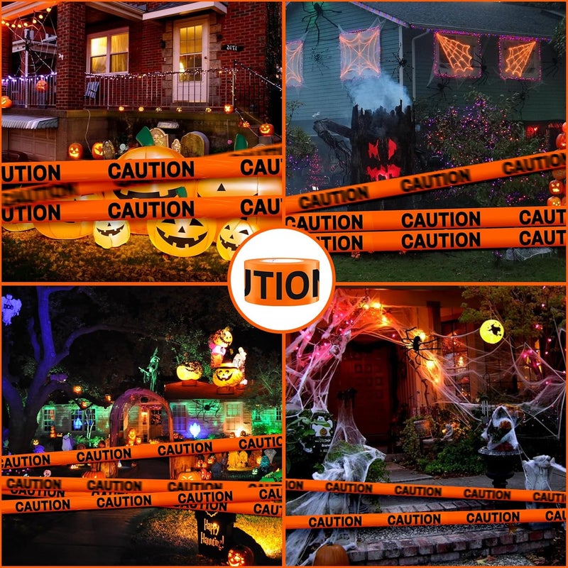 TopSoon Caution Barricade Tape Non-Adhesive Barrier Tape Construction Halloween Party Decoration (3Pack Orange Caution,1000ft) - Image 4
