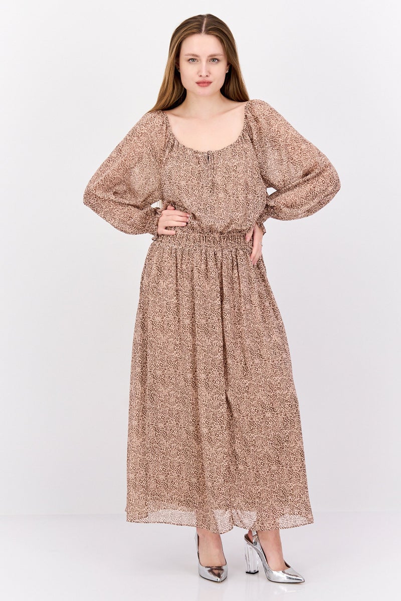 Black Tape Women Animal Print Midi Dress, Multicolor - Image 1