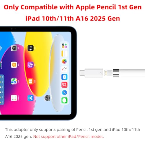 AreMe USB C to Pencil Adapter for Apple Pencil 1st Generation, USB Type C Pencil Charging Dongle Connector Only Compatible with iPad 10th/11th A16 2025 Gen (White) - Image 2
