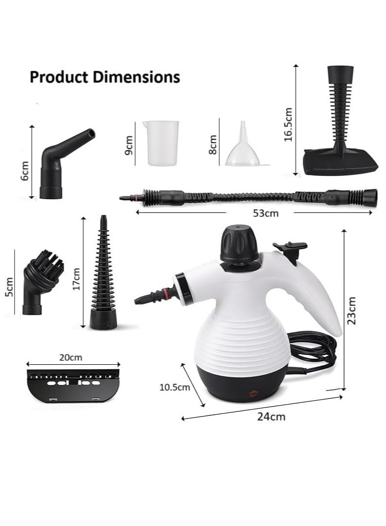 Electric Steam Cleaner with 9 Accessories 1200W Multi-Purpose Steamer 300kpa Pressure 350ml Water Tank Capacity High Pressure Corded Handheld Deep Cleaning Machine (UK Plug – Color May Vary) - Image 2