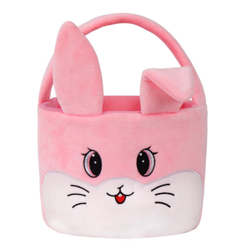 Wepop Easter Egg Baskets for Kids Bunny Basket with Folded Ears Easter Bag Buckets Hunting Gifts for Boys and Girls - Image 2