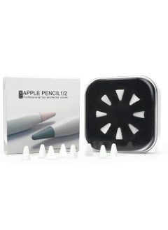 Generic 8 Pcs Silicone Pencil Nib/Tip Protector Cap, Compatible with Apple Pencil 1st and 2nd Generation, Lightweight Thin Protective Case Noiseless Fit Silicone Nibs Covers-White  - Image 1