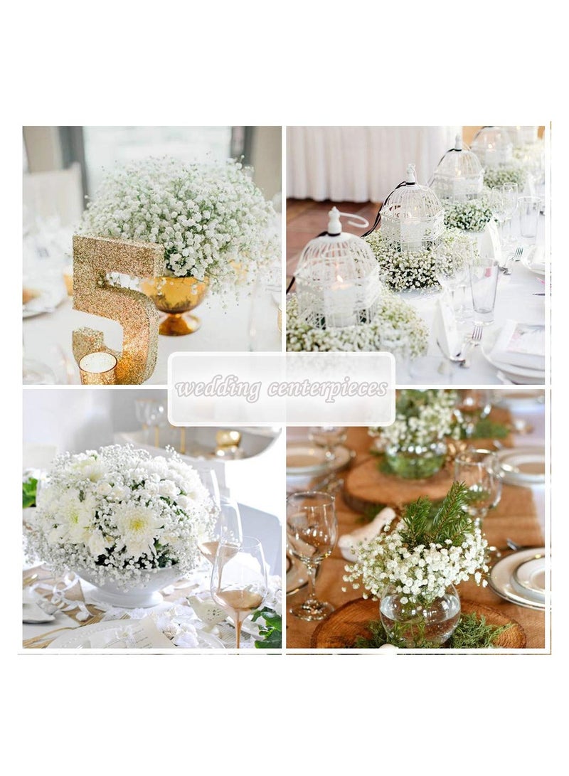 SOLARAE 10 قطع 30 باقة من زهور نفس الطفل البيضاء، زهور صناعية بيضاء مزيفة، لمسة حقيقية مزيفة، جيبسوفيلا باقات زهور DIY، ترتيب باقة زفاف العروس، ديكور منزلي (الزهريات غير مشمولة) - Image 4