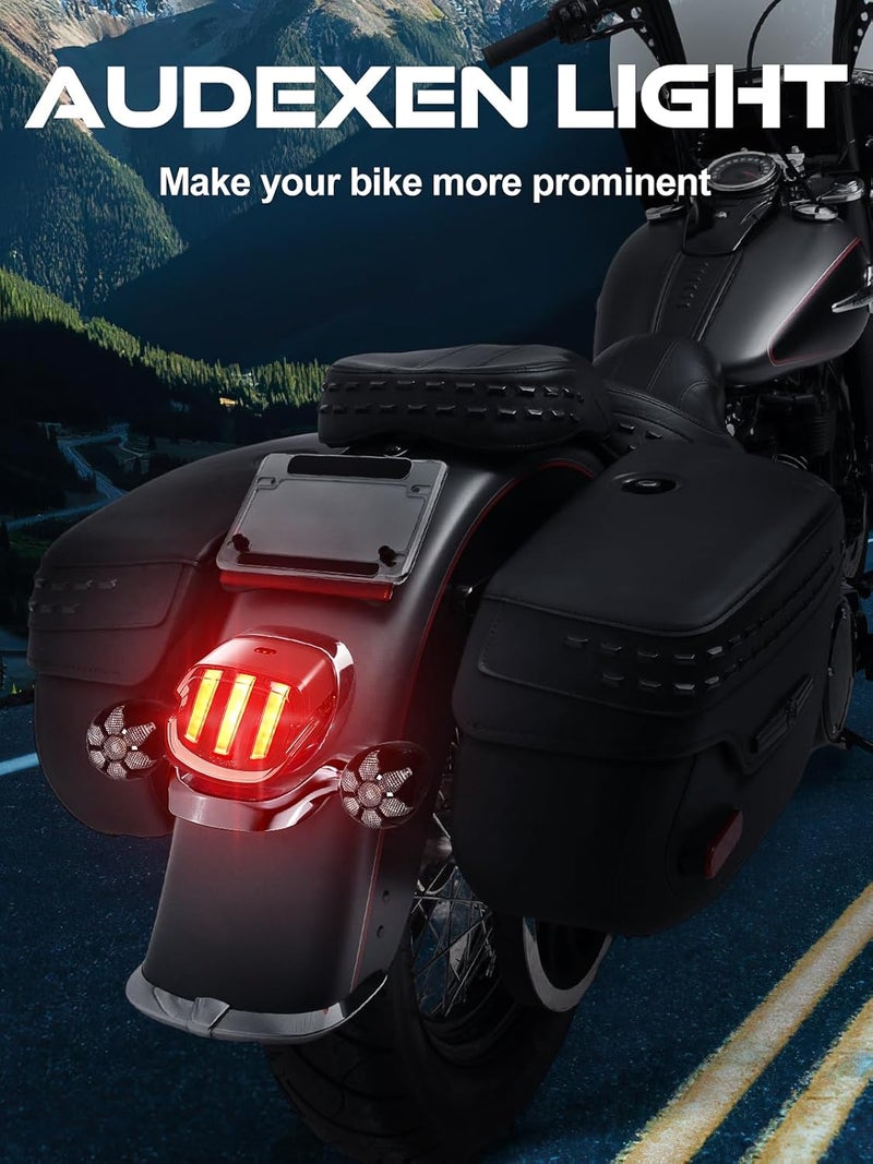 AUDEXEN LED Strobe Brake Tail Light Rear Turn Signals Motorcycle Taillights Compatible with Harley Dyna Sportster Road King Fatboy Electra Glide Heritage Softail Touring All consumer tier purchase options - Image 5