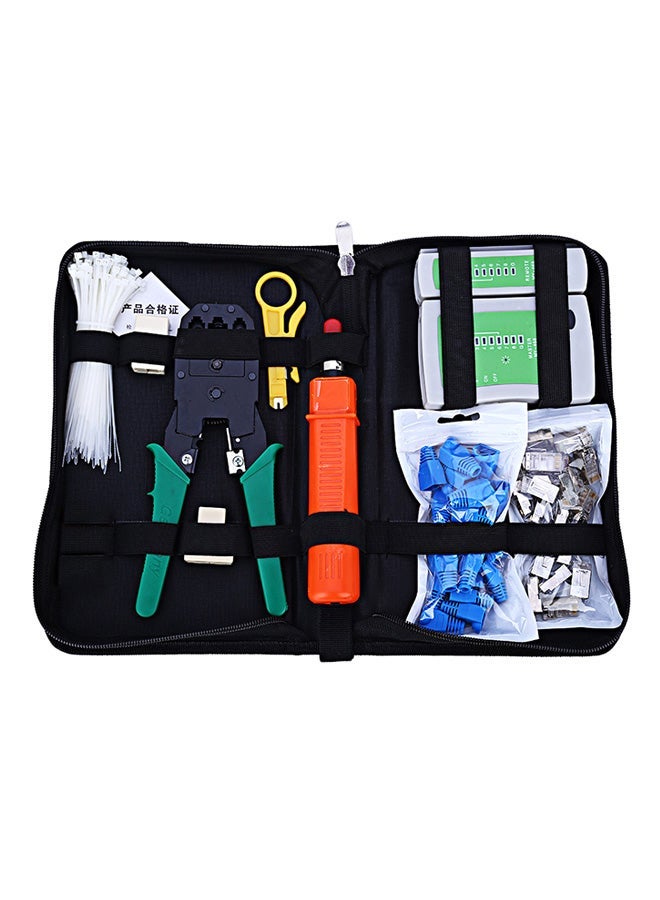 NIBEMINENT Network Computer Maintenance Repair Kit Cross Flat Screwdriver Crimping Pliers Tool Set Colormix