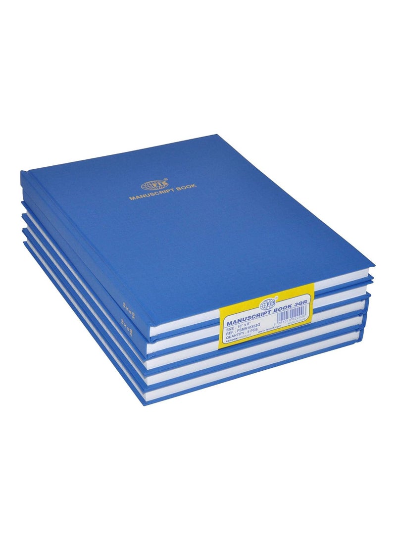 FIS 5 PCS Manuscript Books 8 mm Single Ruled, 3 Quire, 5 x 144 Sheets, Size 10 x 8 Inch (25.4 x 20.32 cm)  - FSMN10X83Q_5PC - Image 1