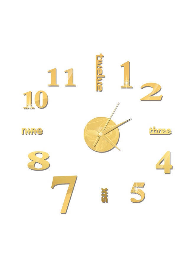 NIBEMINENT Frameless Wall Clock Sticker Gold - Image 1
