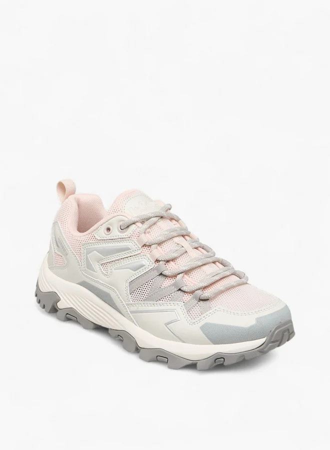 Lee Cooper Women's Panelled Lace-Up Sneakers with Pull Tab