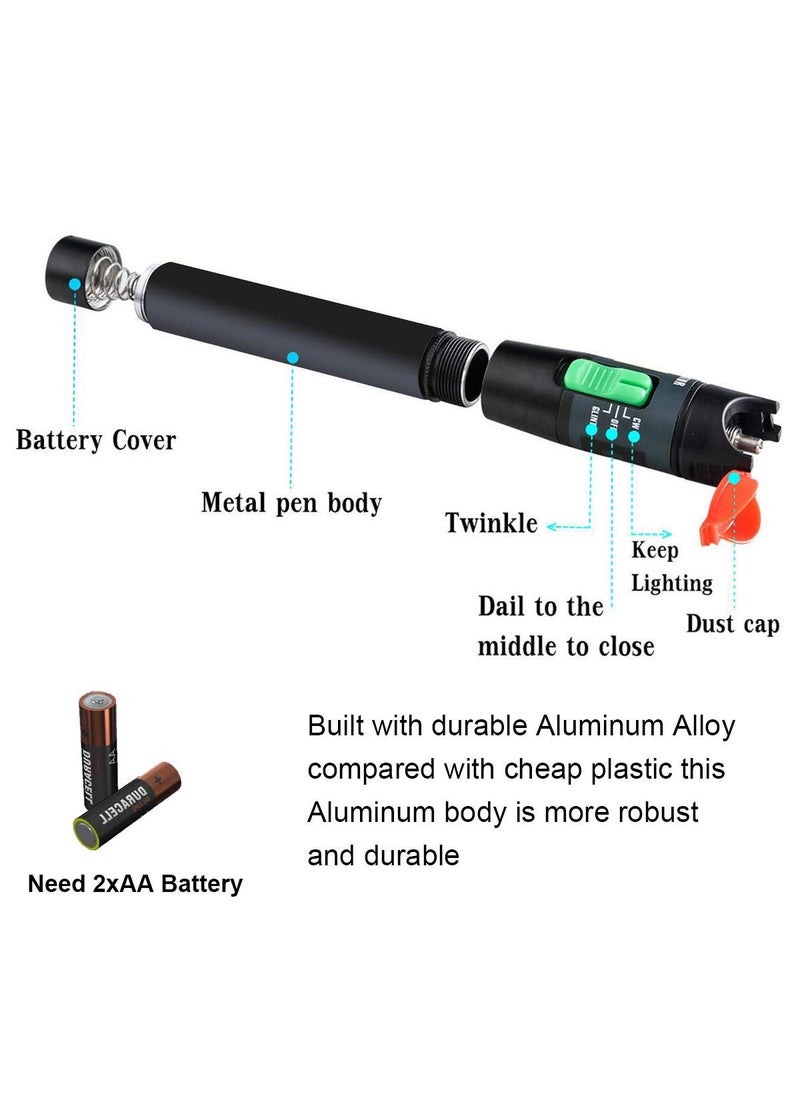 VFLTOOL Visual Fault Locator Kit 30mW 30KM with 2.5mm Universal Connector FC Male to LC Female Adapter, VFL Red Light Pen for Network Cable Test, Fiber Optic Source Tester Detector Meter for FC,SC,ST,LC  - Image 3