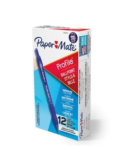 Paper Mate Ballpoint Pen Profile Retractable Pen Medium Point (1.0Mm) Blue 12 Count  - Image 2