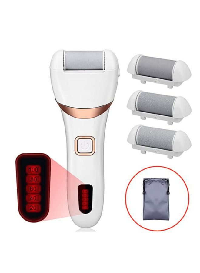 Captaintech Electric Callus Remover, Rechargeable Electronic Feet File Pedicure Foot File Foot Rasp with IPX7 Waterproof Design for Dry Cracked Dead Skin with 3 Roller Heads, 2 Speed - Image 1