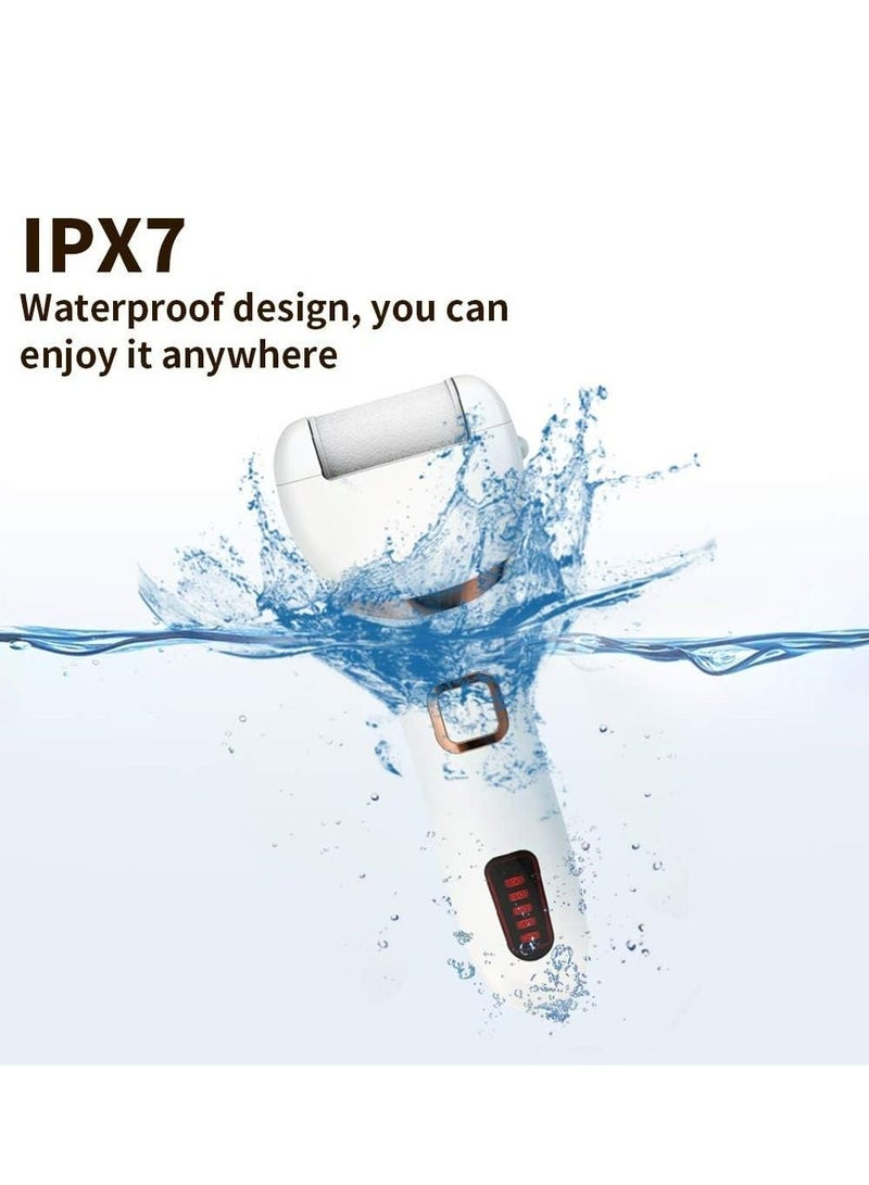 Captaintech Electric Callus Remover, Rechargeable Electronic Feet File Pedicure Foot File Foot Rasp with IPX7 Waterproof Design for Dry Cracked Dead Skin with 3 Roller Heads, 2 Speed - Image 5