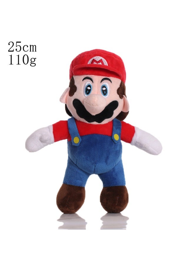 HALAMODO Adorable Plush Toy Doll Standing Plumber Mario - A 25cm Huggable Pillow, Perfect for Children's Gifts - Image 1