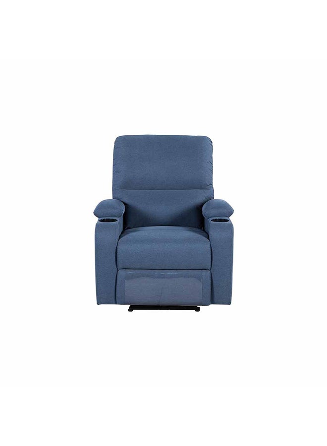 DANUBE HOME Fantom 1 Seater Fabric Recliner With USB Relaxing Chair Modern Design One Seat Sofas Comfortable Living Room Furniture L 83 x W 95 x H 98 cm Dark Blue  - Image 2