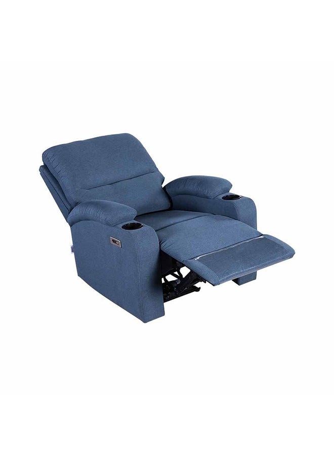 DANUBE HOME Fantom 1 Seater Fabric Recliner With USB Relaxing Chair Modern Design One Seat Sofas Comfortable Living Room Furniture L 83 x W 95 x H 98 cm Dark Blue  - Image 3