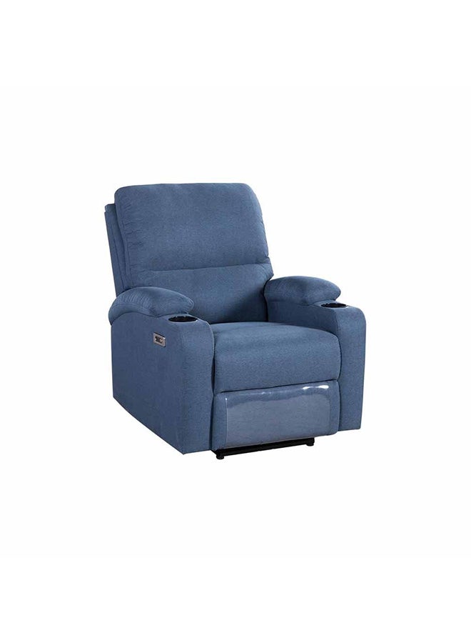 DANUBE HOME Fantom 1 Seater Fabric Recliner With USB Relaxing Chair Modern Design One Seat Sofas Comfortable Living Room Furniture L 83 x W 95 x H 98 cm Dark Blue  - Image 5