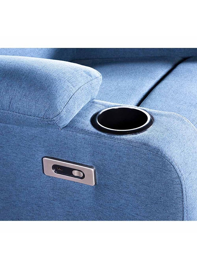 DANUBE HOME Fantom 1 Seater Fabric Recliner With USB Relaxing Chair Modern Design One Seat Sofas Comfortable Living Room Furniture L 83 x W 95 x H 98 cm Dark Blue  - Image 4