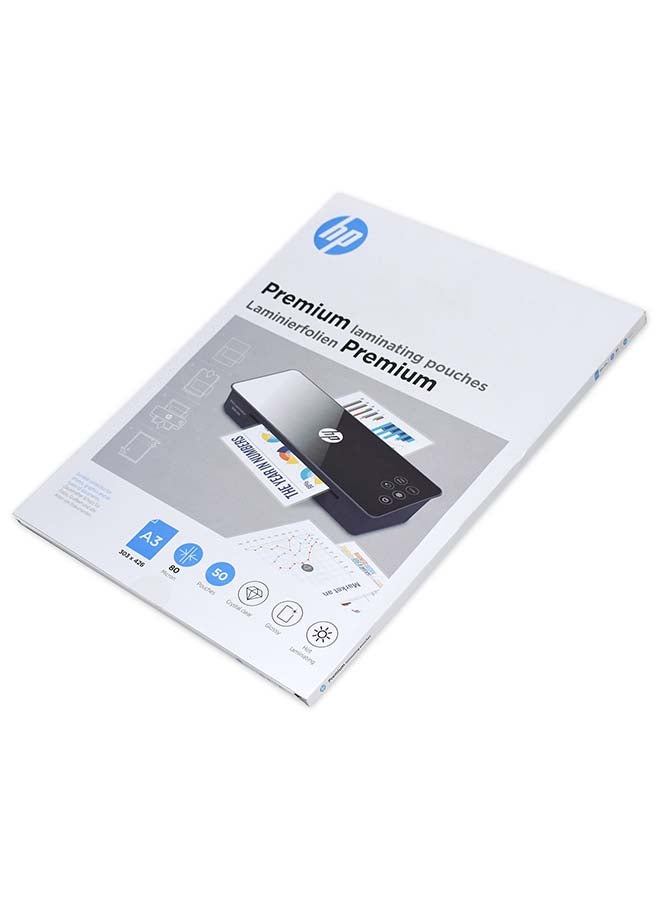 HP 50-Piece A3 Premium Laminating Pouch White - Image 2