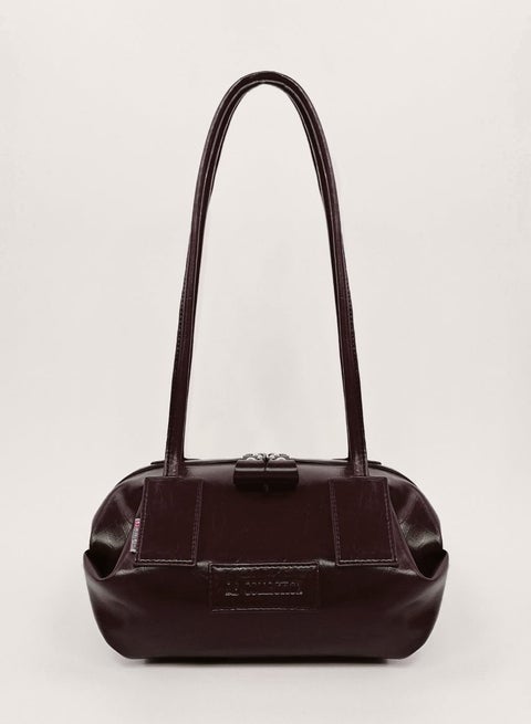 Women's Leather Shoulder Bag – Small  Elegant Modern Design – Brown