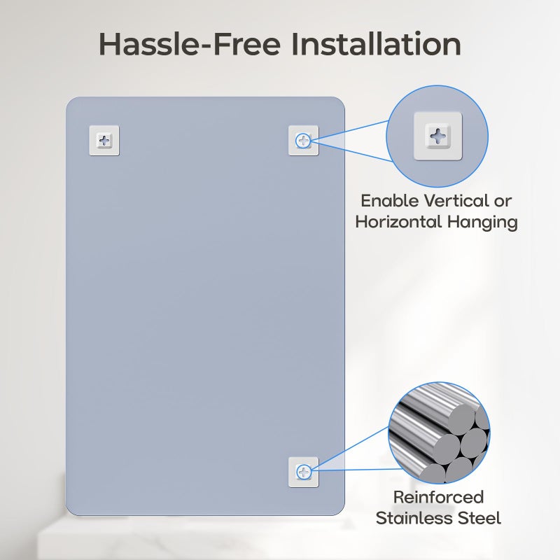 USHOWER 2-Pack Frameless Bathroom Mirrors for Over Sink, 24x36 Inch Rectangular Bathroom Mirrors with Rounded Corner, Shatterproof Mirror for Vanity, Bedroom, Entryway Upgraded & Remodel - Image 5